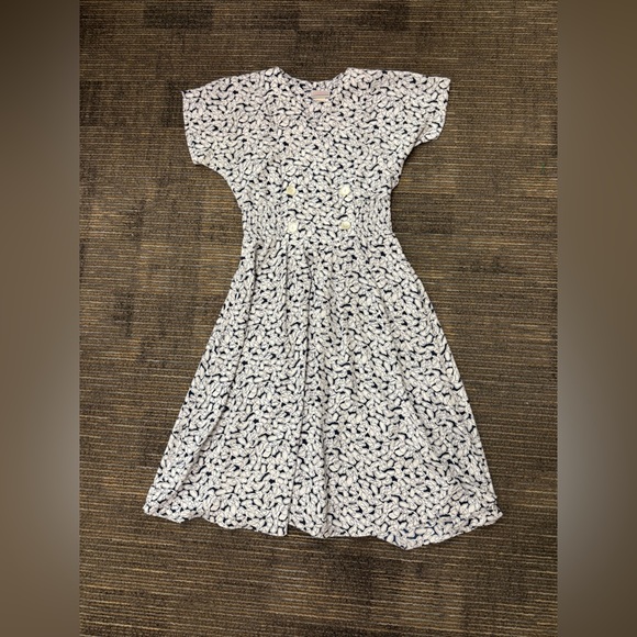 Gorgeous navy and white mod design vintage Kristen dress - Picture 2 of 8